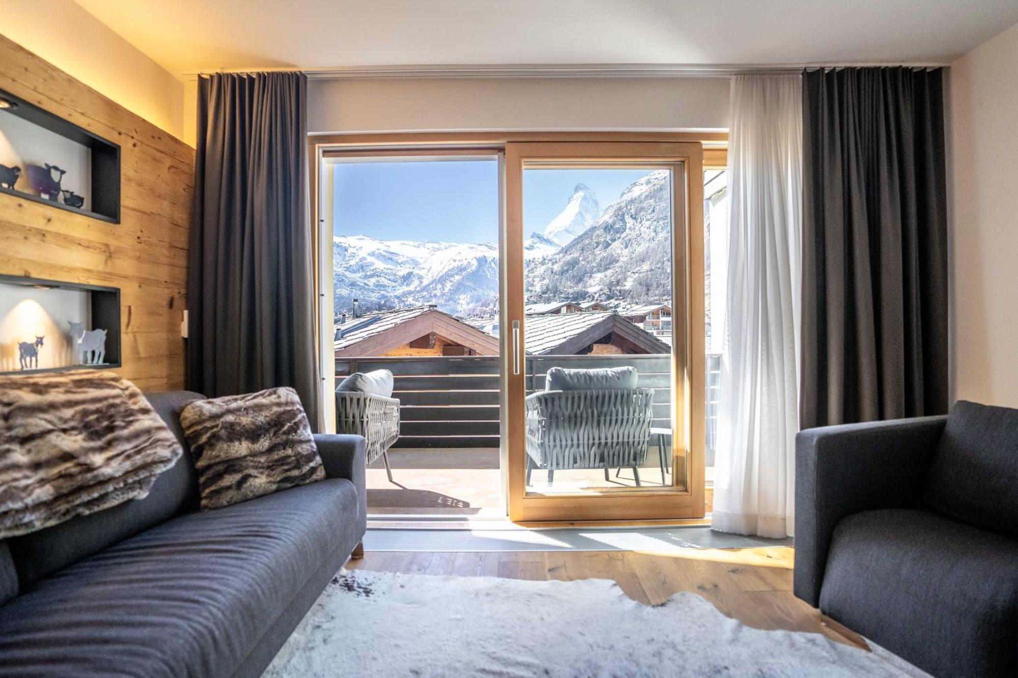 Moderne Wohnung Mit Ausblick Und Viel Sonne Zermatt Exterior foto